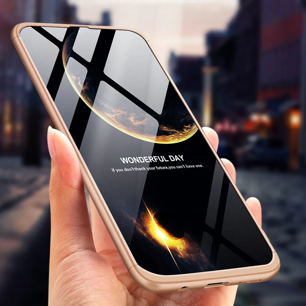 For Samsung A30 Ultra Slim PC Back Cover Non-slip Shockproof 360 Degree Full Protective Case Silver black silver