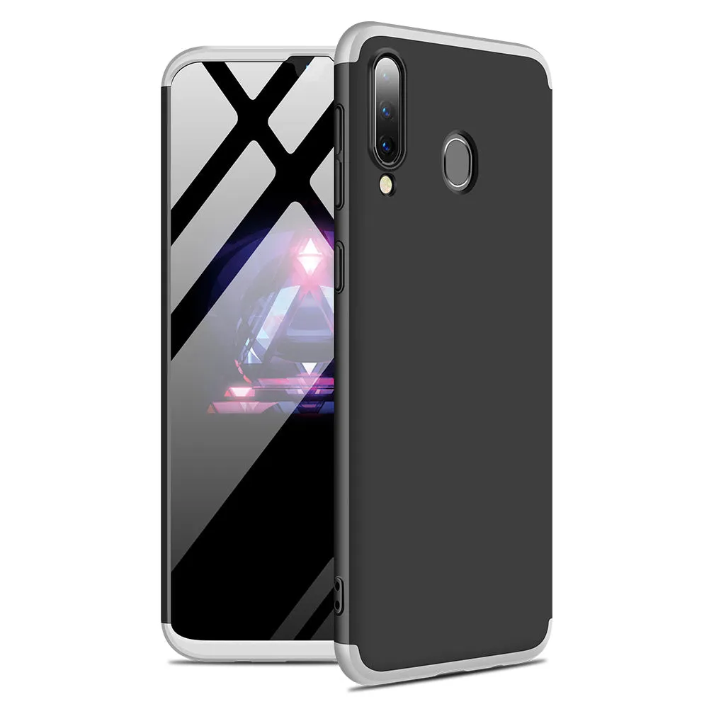 For Samsung A30 Ultra Slim PC Back Cover Non-slip Shockproof 360 Degree Full Protective Case Silver black silver