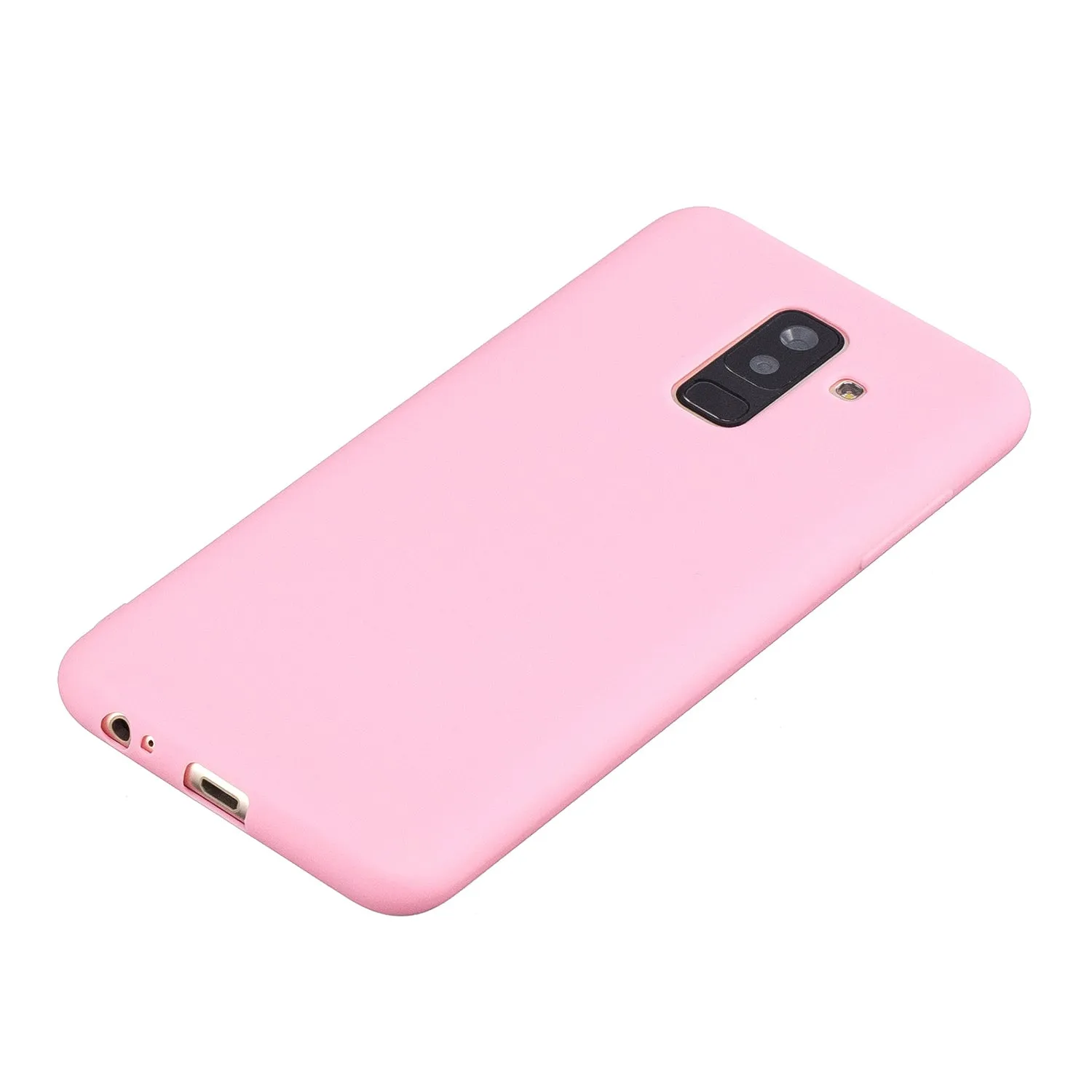 for Samsung A6 plus 2018 Lovely Candy Color Matte TPU Anti-scratch Non-slip Protective Cover Back Case yellow