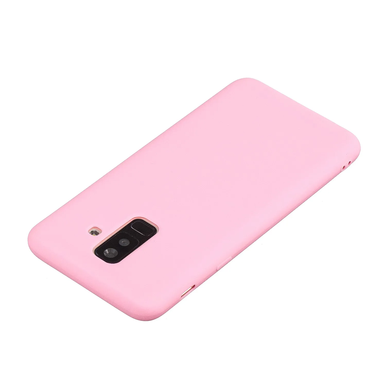 for Samsung A6 plus 2018 Lovely Candy Color Matte TPU Anti-scratch Non-slip Protective Cover Back Case yellow