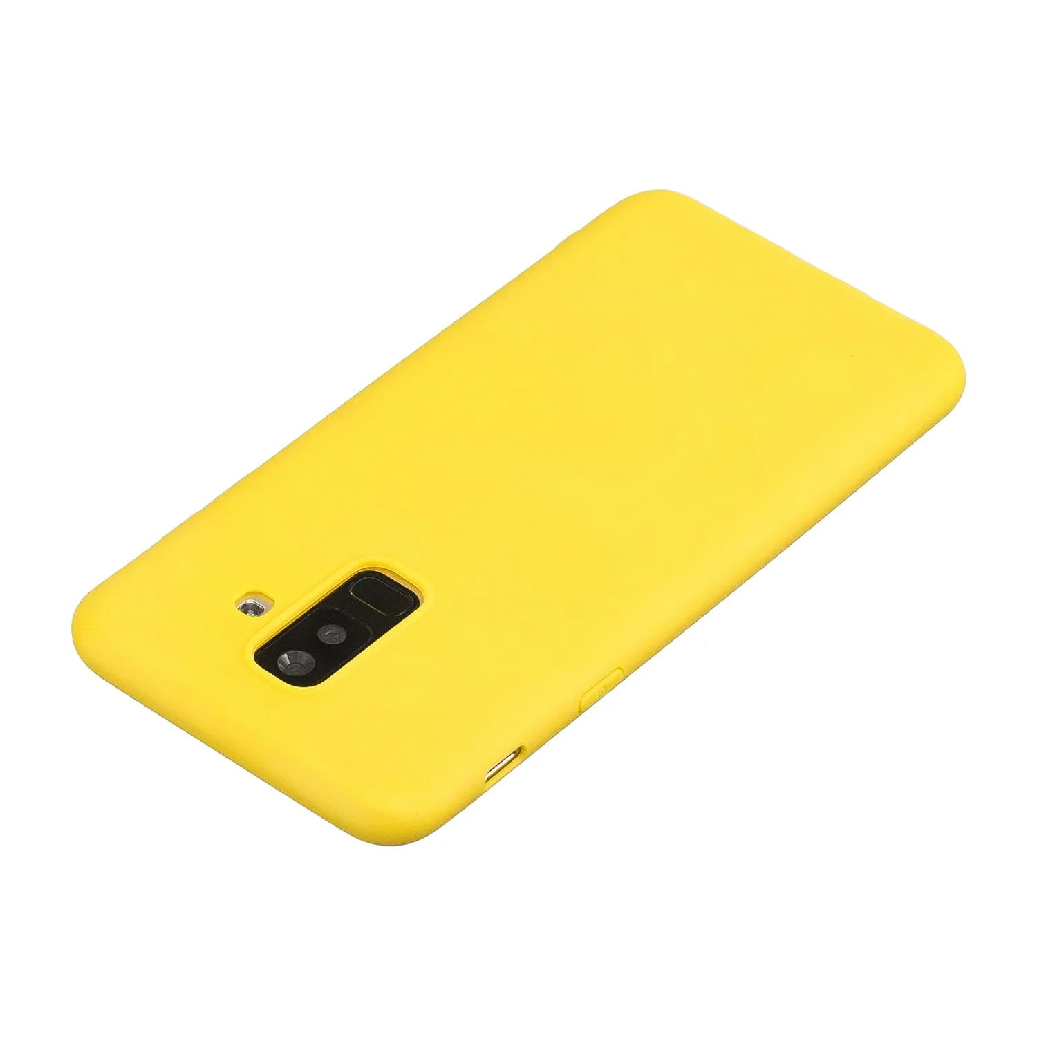 for Samsung A6 plus 2018 Lovely Candy Color Matte TPU Anti-scratch Non-slip Protective Cover Back Case yellow