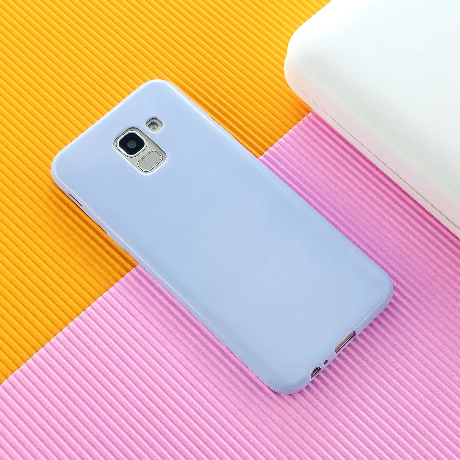 For Samsung A6/A6 Plus 2018 Smartphone Case Soft TPU Precise Cutouts Full Body Protection Mobile Phone Shell Taro purple