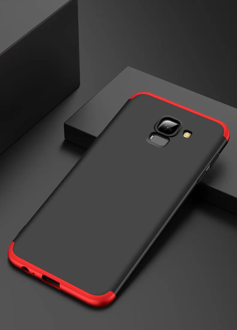 For Samsung J6 2018/on 6 Ultra Slim 360 Degree Non-slip Shockproof Full Protective Case black