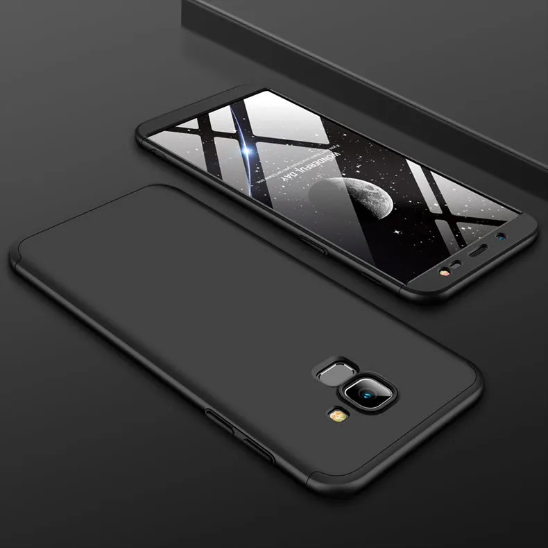 For Samsung J6 2018/on 6 Ultra Slim 360 Degree Non-slip Shockproof Full Protective Case black