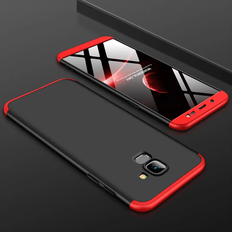 For Samsung J6 2018/on 6 Ultra Slim 360 Degree Non-slip Shockproof Full Protective Case black