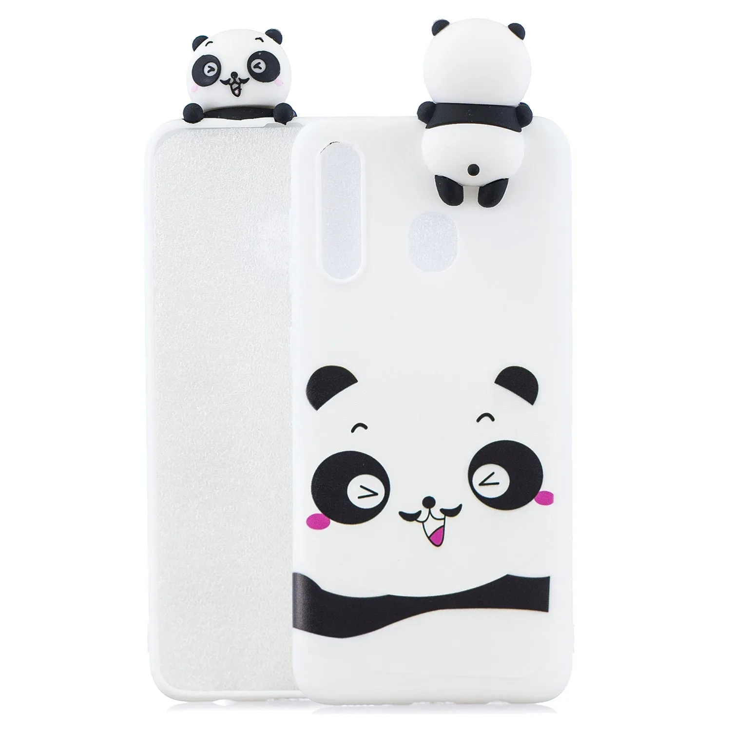 For Samsung M20 3D Cute Coloured Painted Animal TPU Anti-scratch Non-slip Protective Cover Back Case Rose red