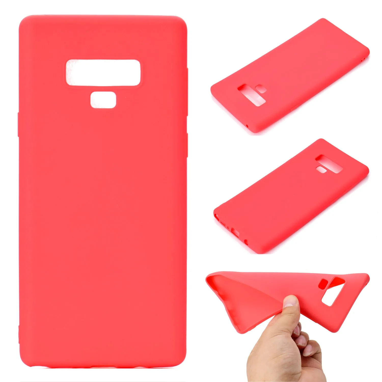 for Samsung NOTE 9 Cute Candy Color Matte TPU Anti-scratch Non-slip Protective Cover Back Case dark pink