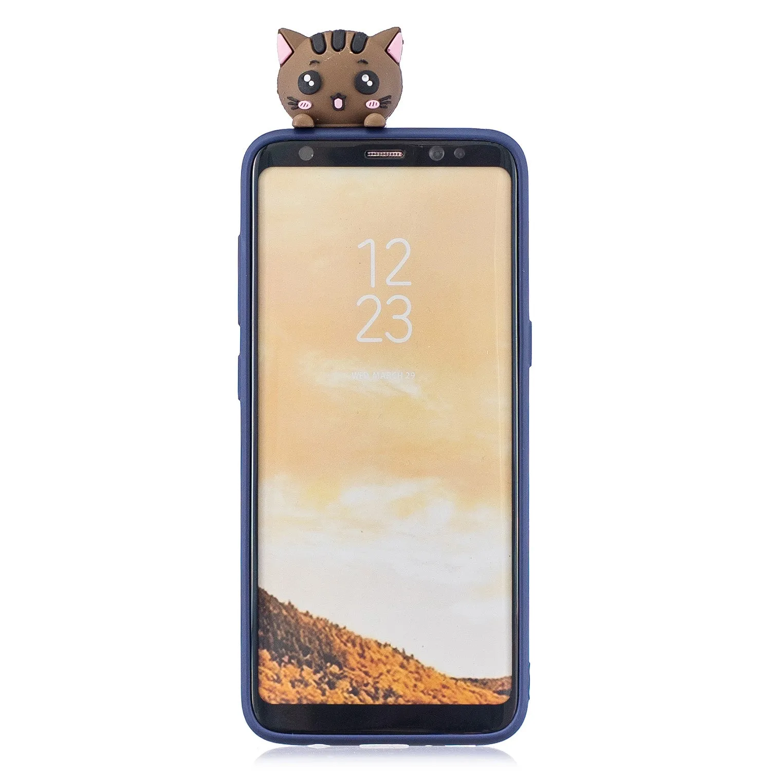 For Samsung S8 3D Cartoon Lovely Coloured Painted Soft TPU Back Cover Non-slip Shockproof Full Protective Case Rose red