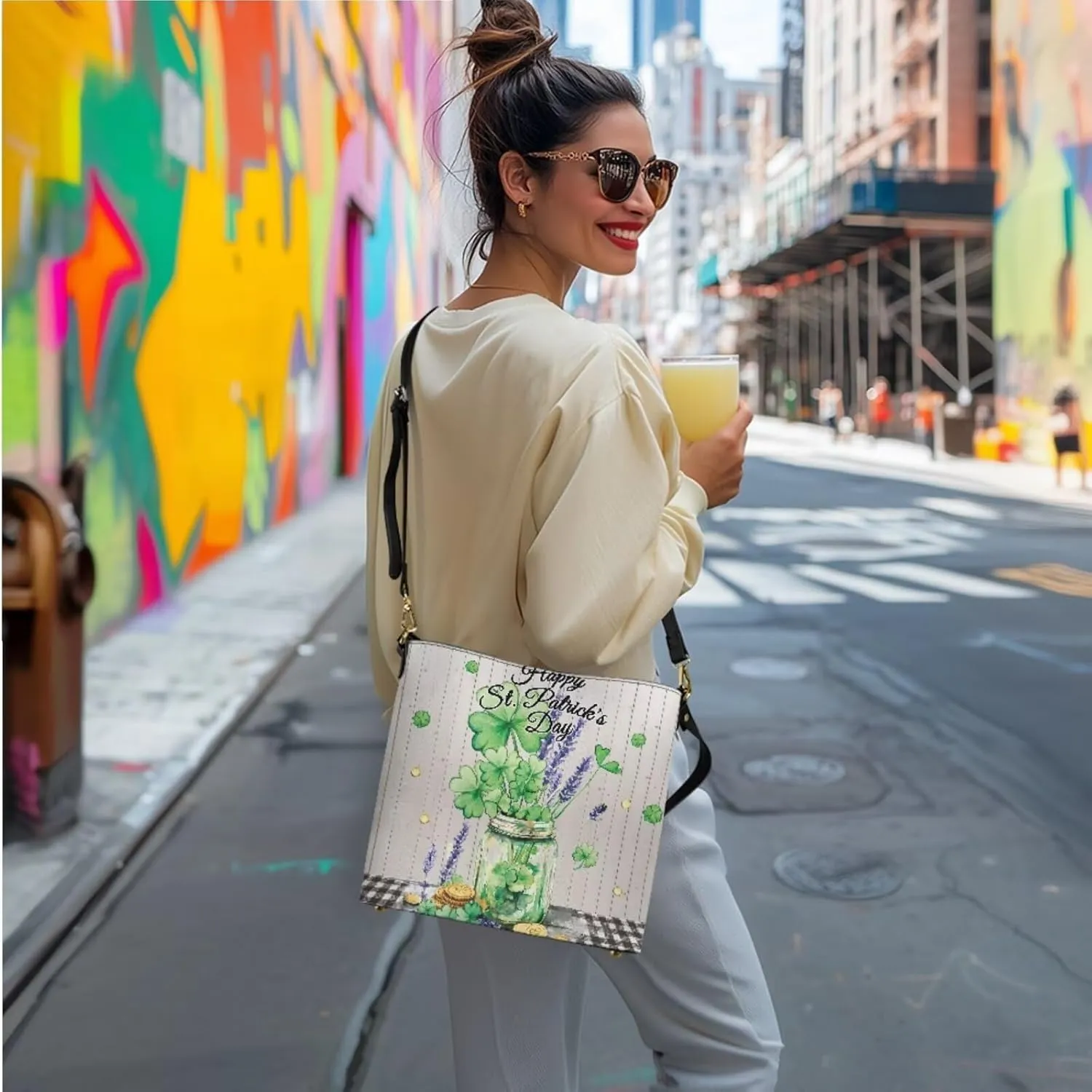 FOR U DESIGNS Purses and Handbags for Women St. Patrick's Day Tote Purse and Wallet Set Leather Crossbody Hobo Satchel Bags