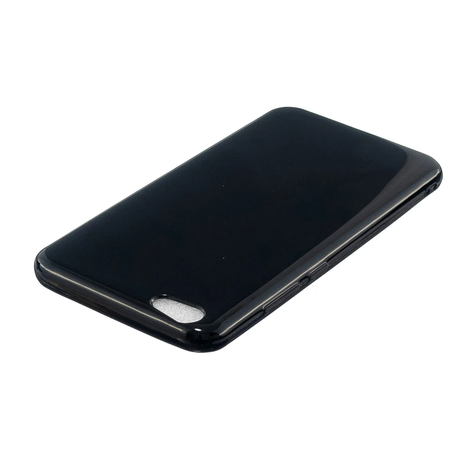 For VIVO Y67/Y71 Cellphone Cover Glossy TPU Phone Case Anti-Dust Stain-proof Easy Install Screen Protector Bright black
