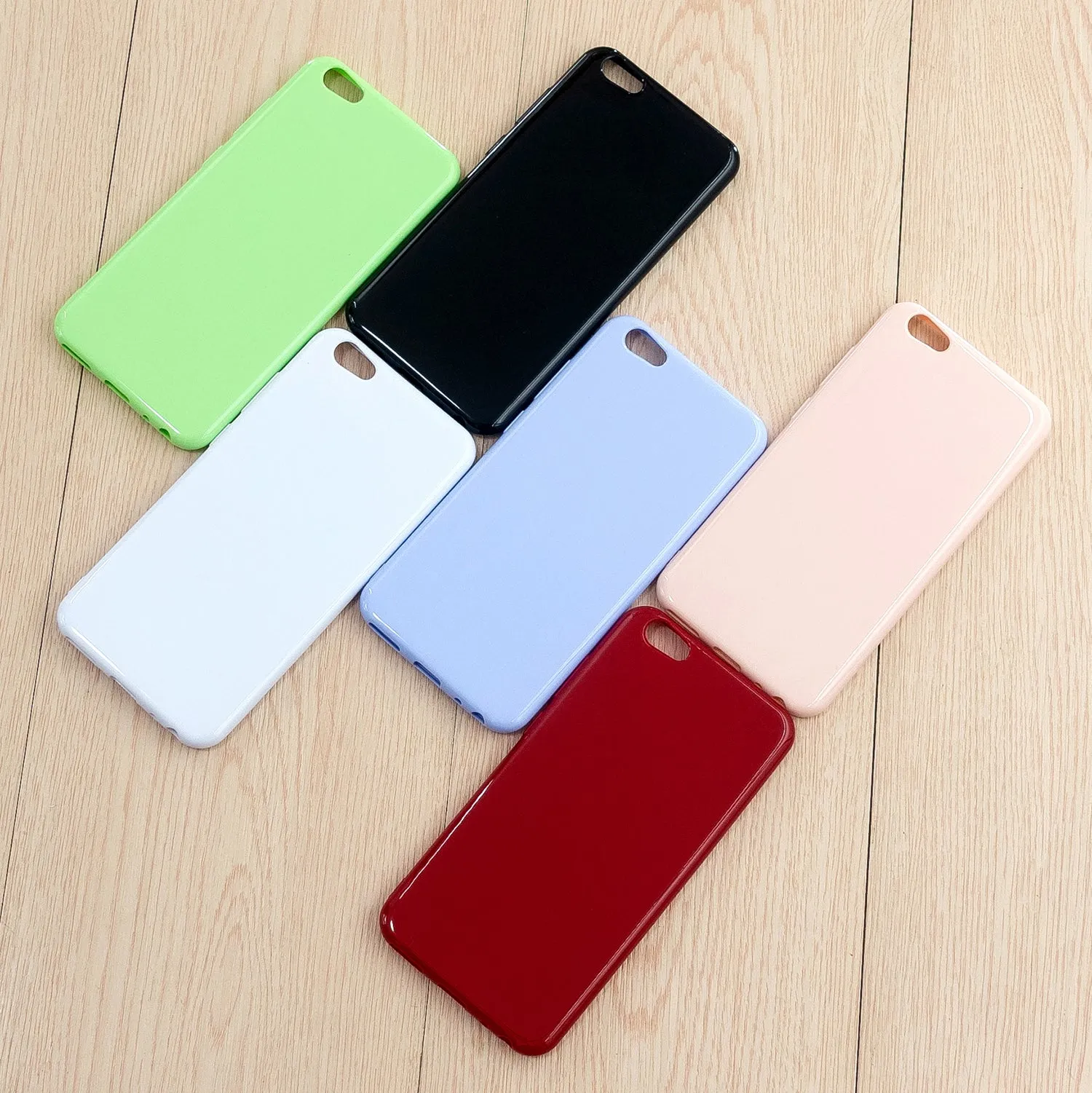 For VIVO Y67/Y71 Cellphone Cover Glossy TPU Phone Case Anti-Dust Stain-proof Easy Install Screen Protector Bright black