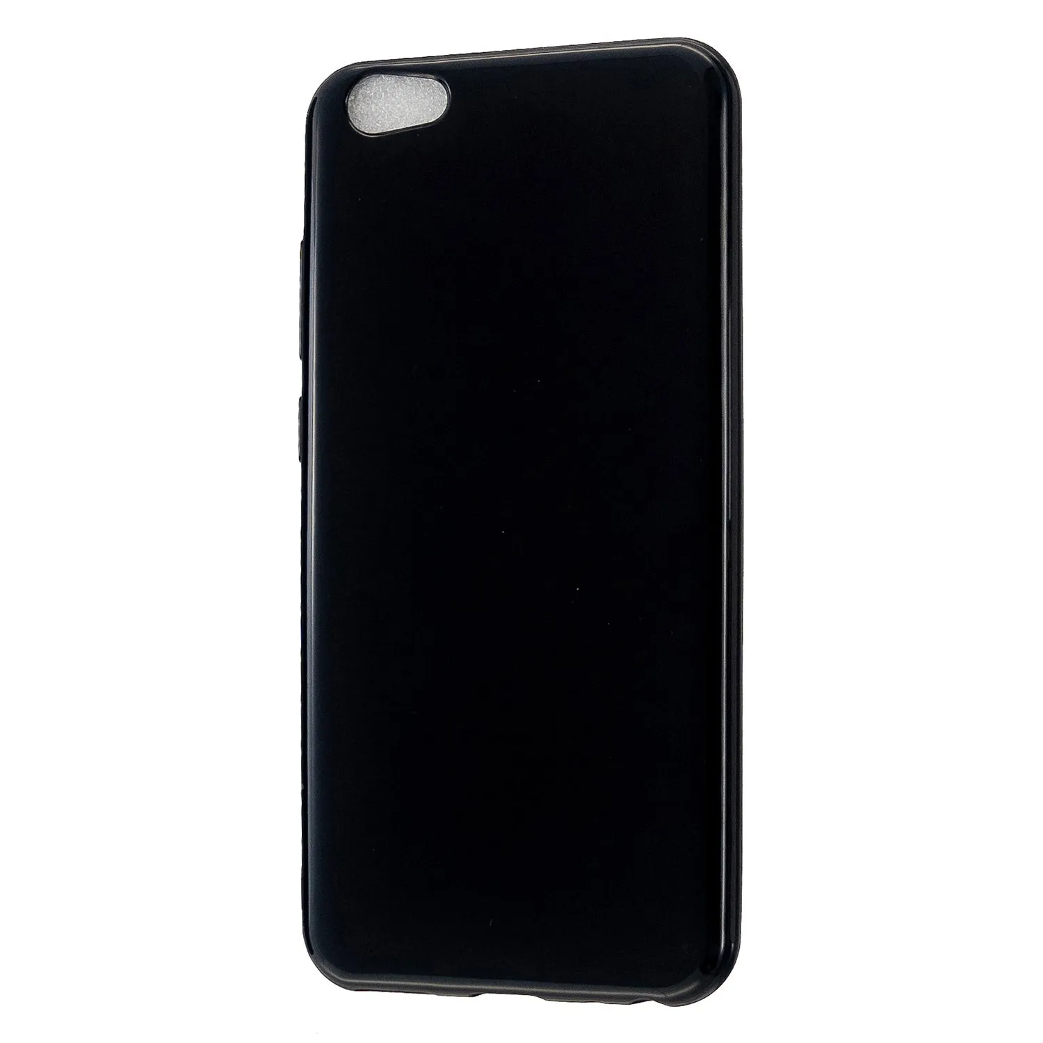 For VIVO Y67/Y71 Cellphone Cover Glossy TPU Phone Case Anti-Dust Stain-proof Easy Install Screen Protector Bright black