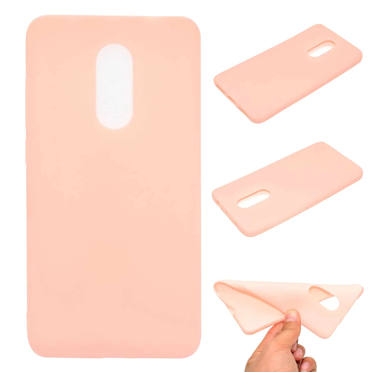 for XIAOMI Redmi NOTE 4X/NOTE 4 Lovely Candy Color Matte TPU Anti-scratch Non-slip Protective Cover Back Case Light pink