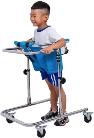 Four-Wheeled Walker for Children, Cerebral Palsy Assistive Walker, Children's Rehabilitation Training Aid, Suitable for Height 80-120 cm(Color:A)