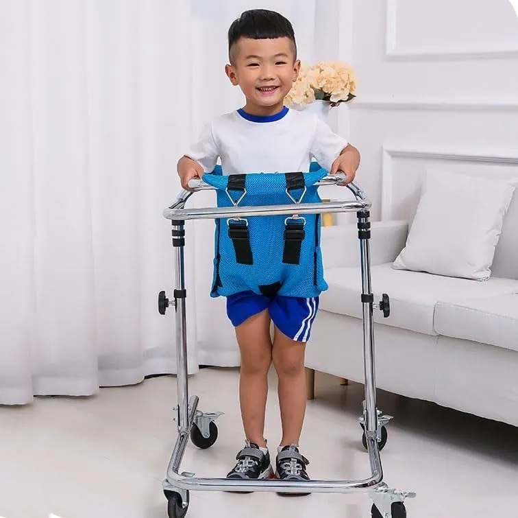 Four-Wheeled Walker for Children, Cerebral Palsy Assistive Walker, Children's Rehabilitation Training Aid, Suitable for Height 80-120 cm(Color:A)
