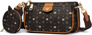 FOXLOVER Crossbody Bags for Women 3 Set Small Cell Phone Purse PVC Leather Lightweight Trendy