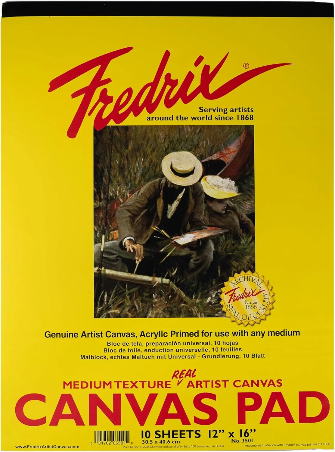 Fredrix Creative Series White Canvas Pad, 12" x 16"