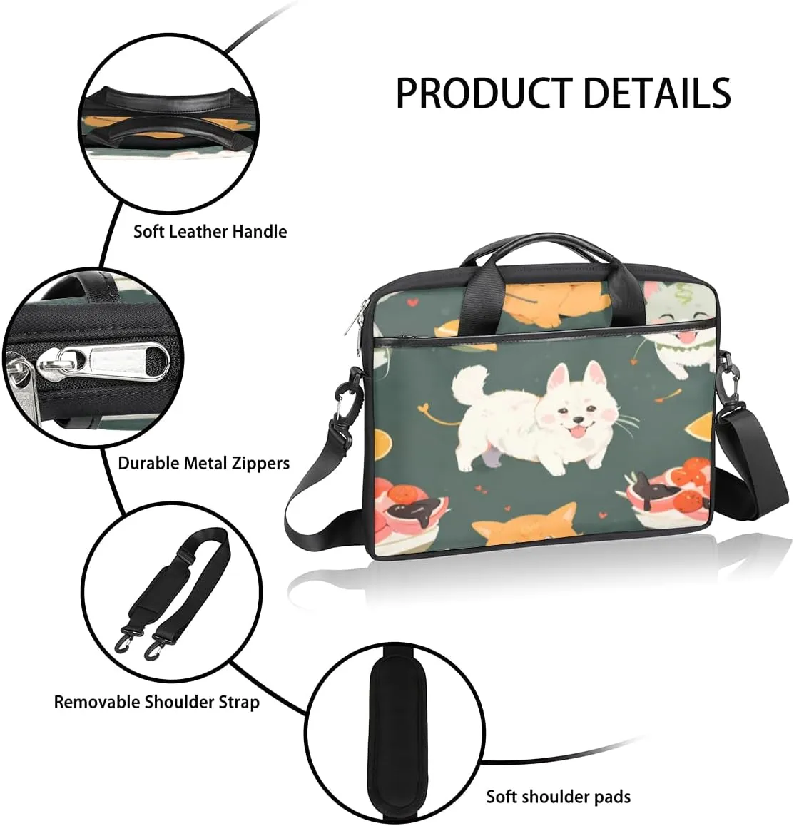 Fruits Laptop Bag for Women Men 13-15 Inch Computer Briefcase Bag Lightweight Notebook Shoulder Messenger Bag