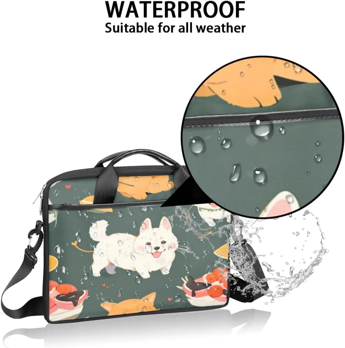 Fruits Laptop Bag for Women Men 13-15 Inch Computer Briefcase Bag Lightweight Notebook Shoulder Messenger Bag