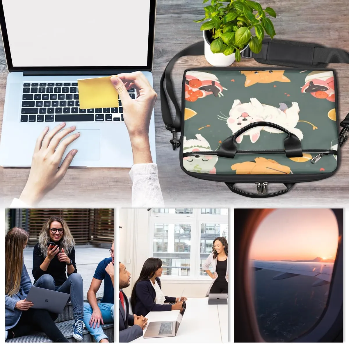 Fruits Laptop Bag for Women Men 13-15 Inch Computer Briefcase Bag Lightweight Notebook Shoulder Messenger Bag