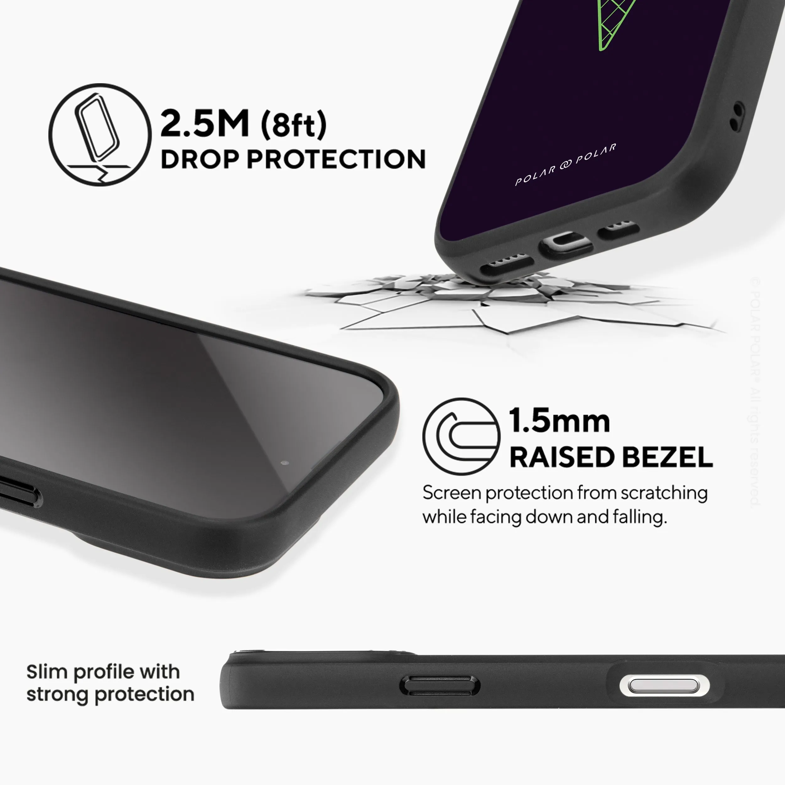 Fujisan Black Ice Cream - iPhone 16 Frosted Black Bumper MagSafe Case
