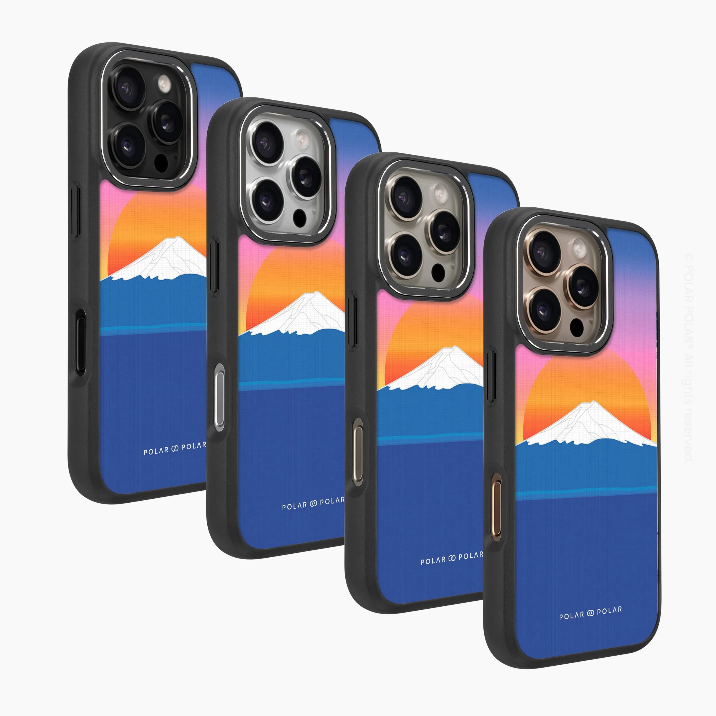 Fujisan Sunset - iPhone 16 Pro Max Frosted Black Bumper MagSafe Case