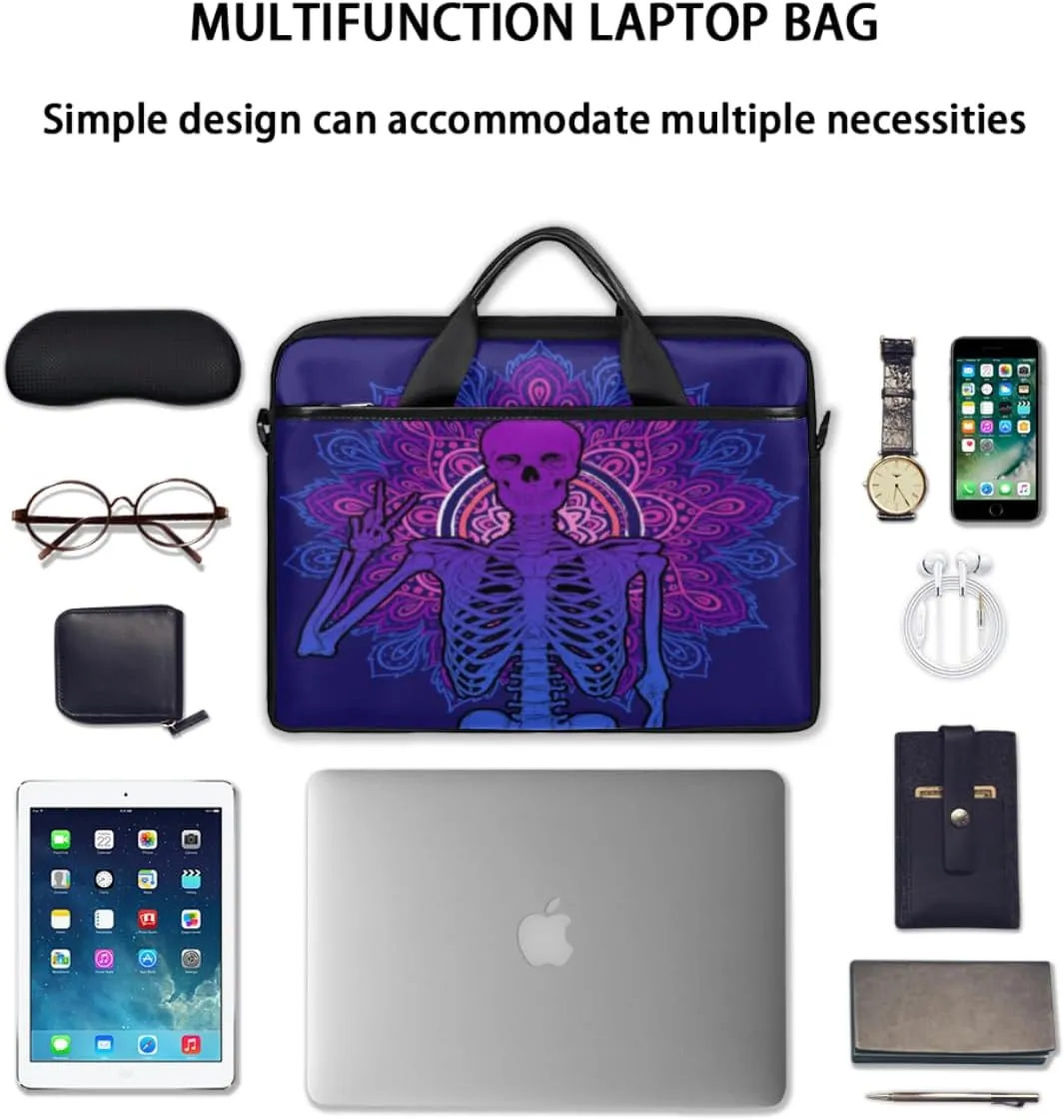 Fun Flowers Laptop Shoulder Bag for Tablet Computer Notebook Sleeve Messenger Carrying Case Briefcase Tote