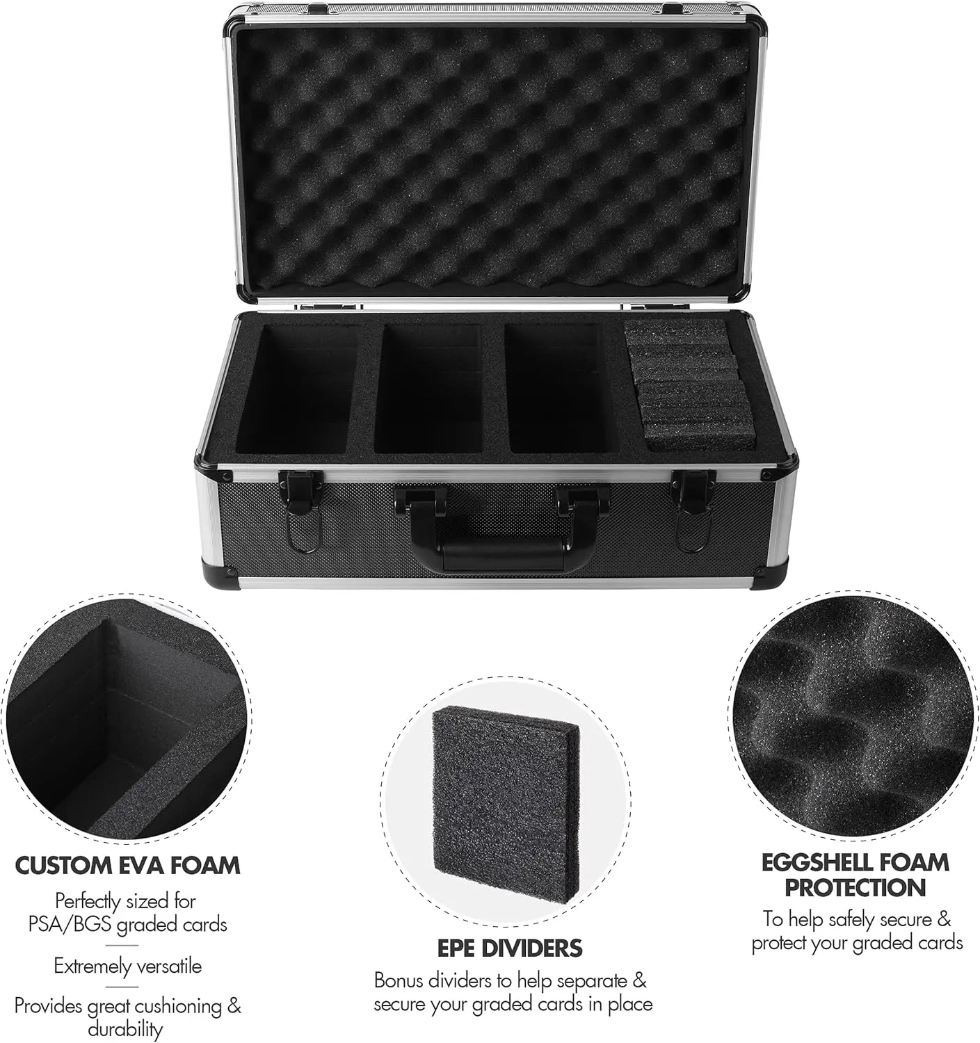 FunGuys Graded Card Storage Box, Trading Card Case for PSA Graded Pokemon Cards, Sports Card Storage Boxes as PSA Card Holder, Baseball Card Slab Case Holder for Trading Cards