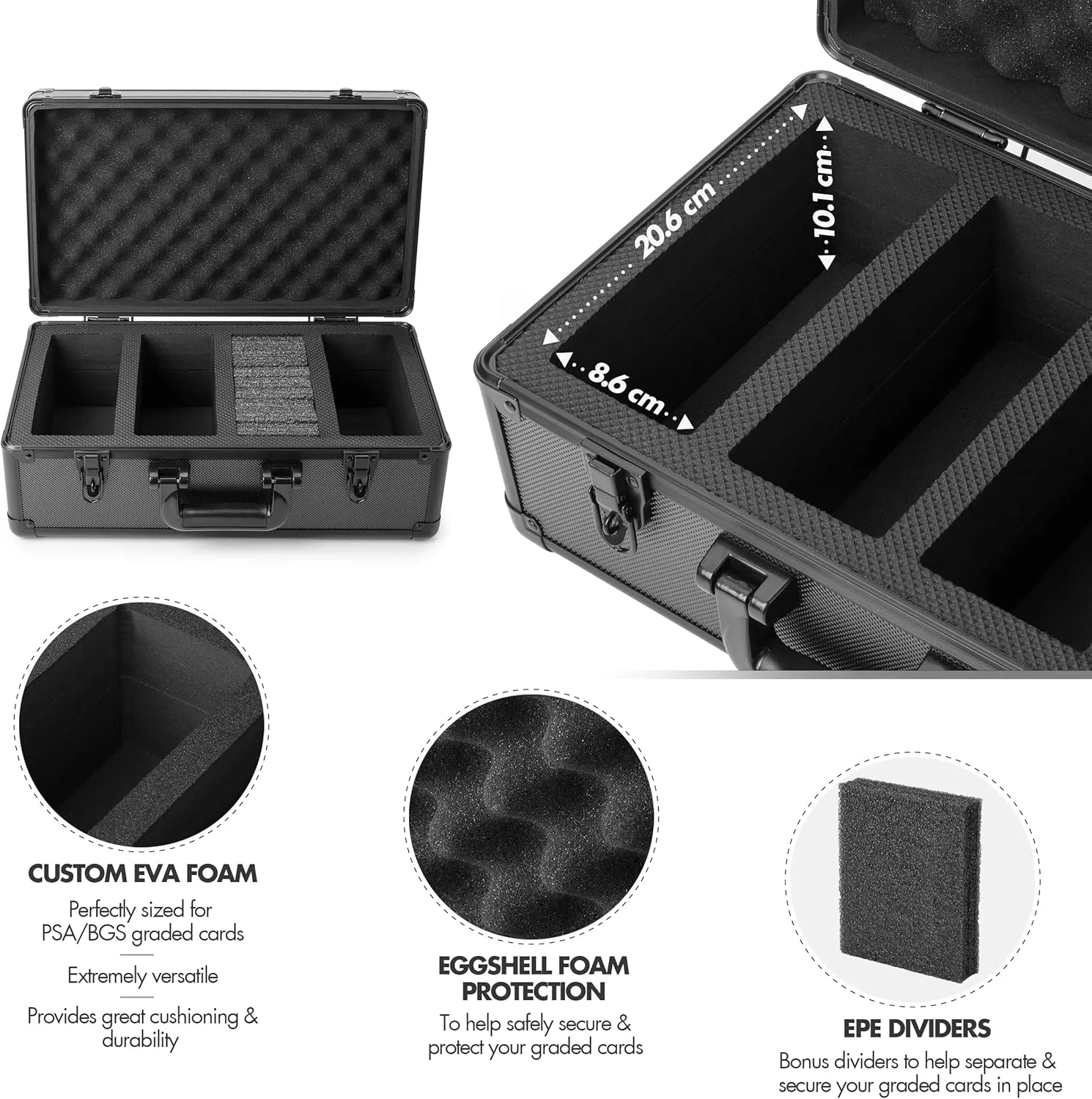 FunGuys Graded Card Storage Box, Trading Card Case for PSA Graded Pokemon, Sports Card Storage Boxes as PSA Holder, Baseball Card Slab Case Holder for Trading Cards