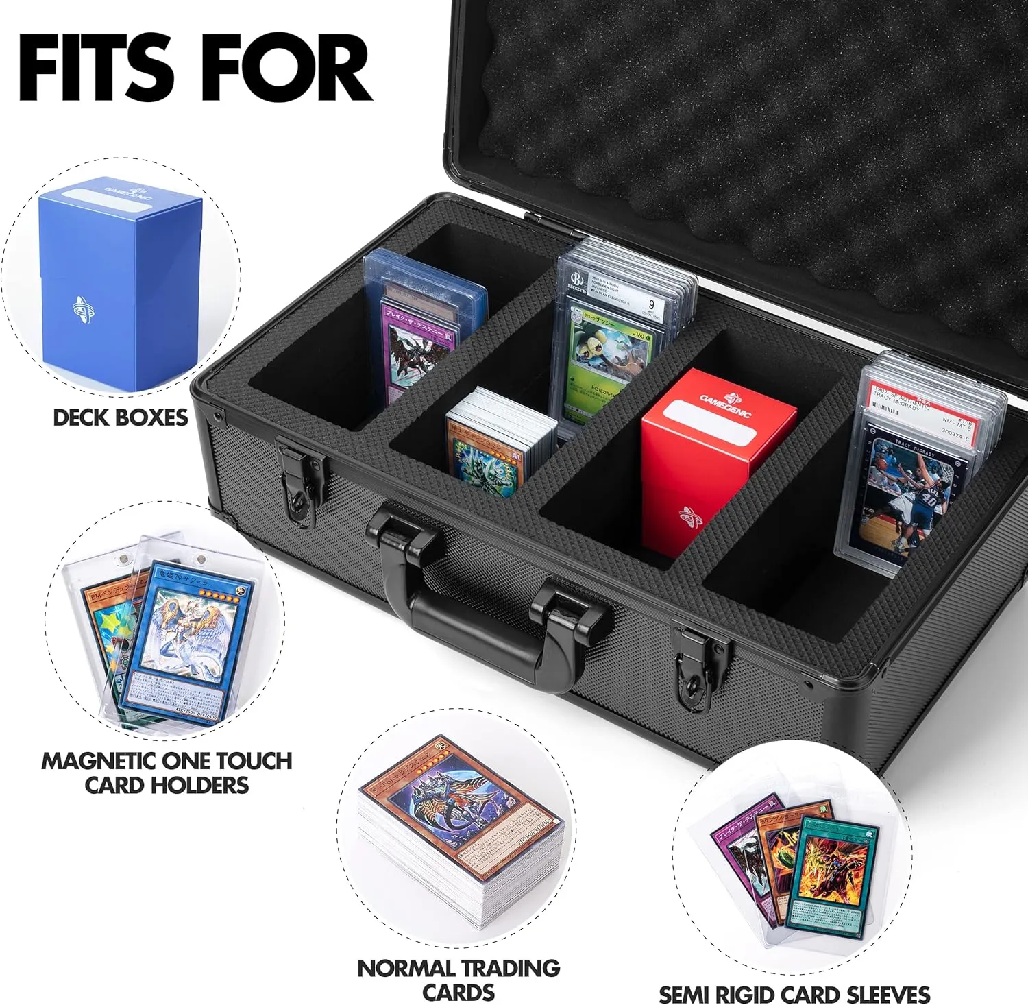 FunGuys Graded Card Storage Box, Trading Card Case for PSA Graded Pokemon, Sports Card Storage Boxes as PSA Holder, Baseball Card Slab Case Holder for Trading Cards