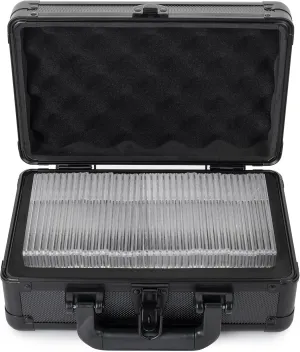 FunGuys Modern Graded Card Storage Box, Black Aluminum, Holds 43 Slabs, Sports & Pokemon Cards, PSA, BGS, SGC, 11 x 7 x 4.7 Inches