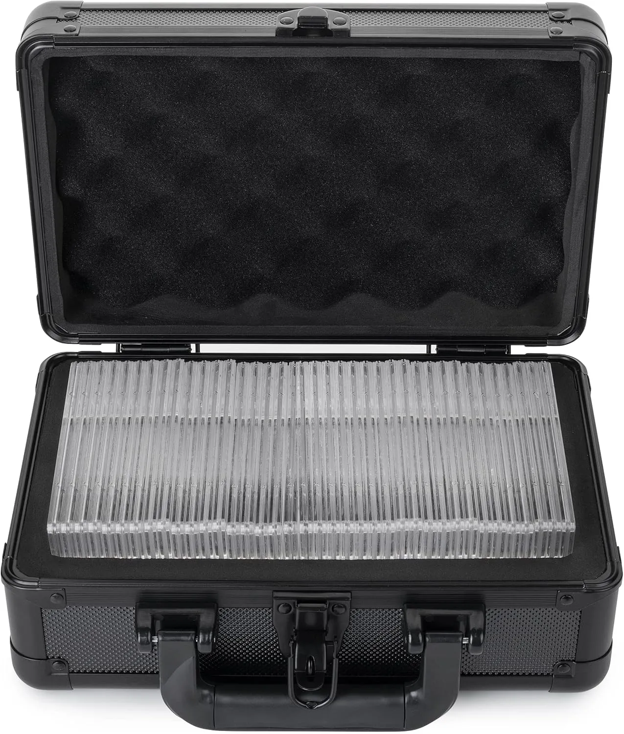 FunGuys Modern Graded Card Storage Box, Black Aluminum, Holds 43 Slabs, Sports & Pokemon Cards, PSA, BGS, SGC, 11 x 7 x 4.7 Inches