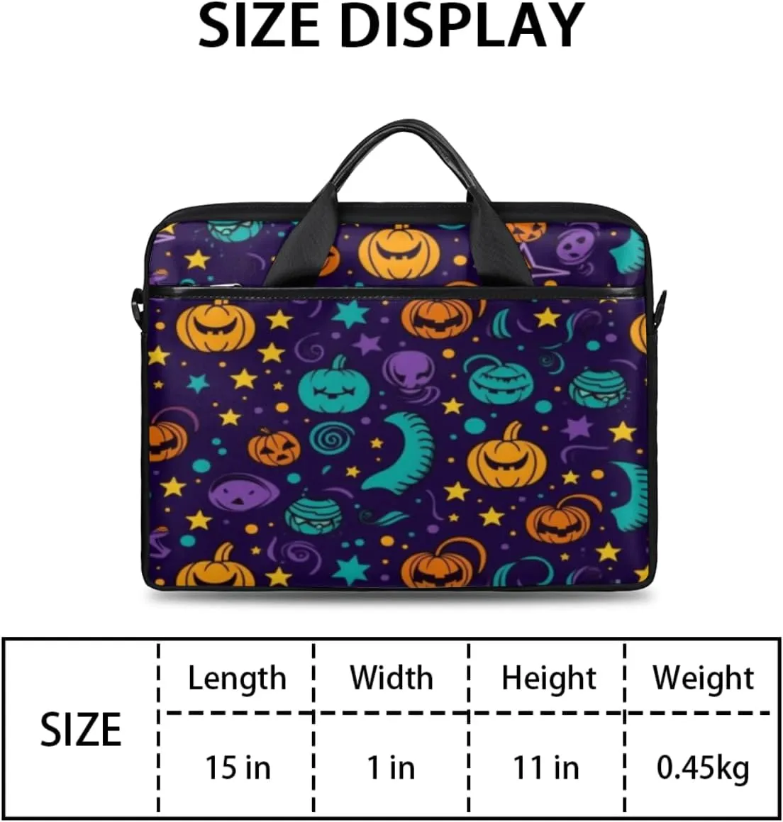 Funny Pumpkin Maple Leave Lightweight Laptop Bag Case 13-15 Inch Computer Briefcase Bag for Women Men Notebook Shoulder Bag