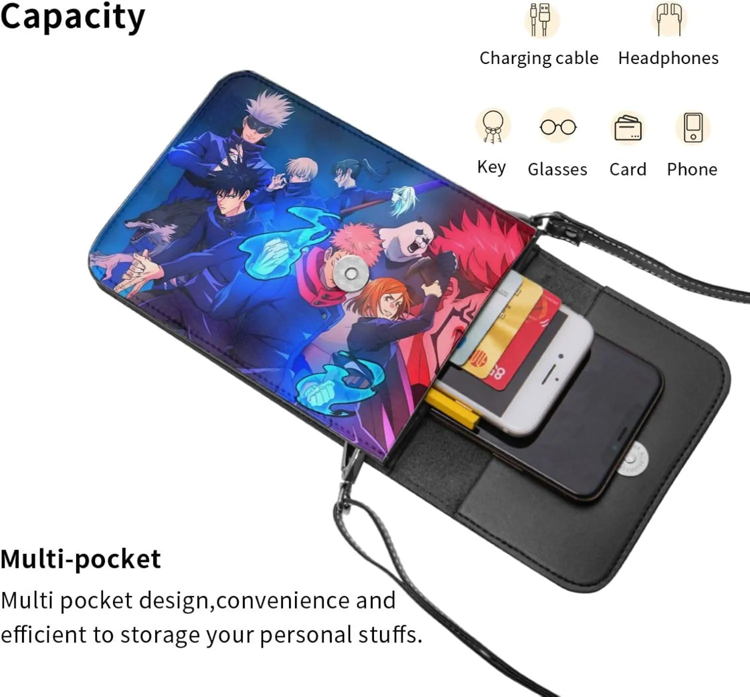 G-ojo Satoru Cell Phone Purse Crossbody Bag for Outdoor Travel Sports Camping Hiking Shoulder Bags
