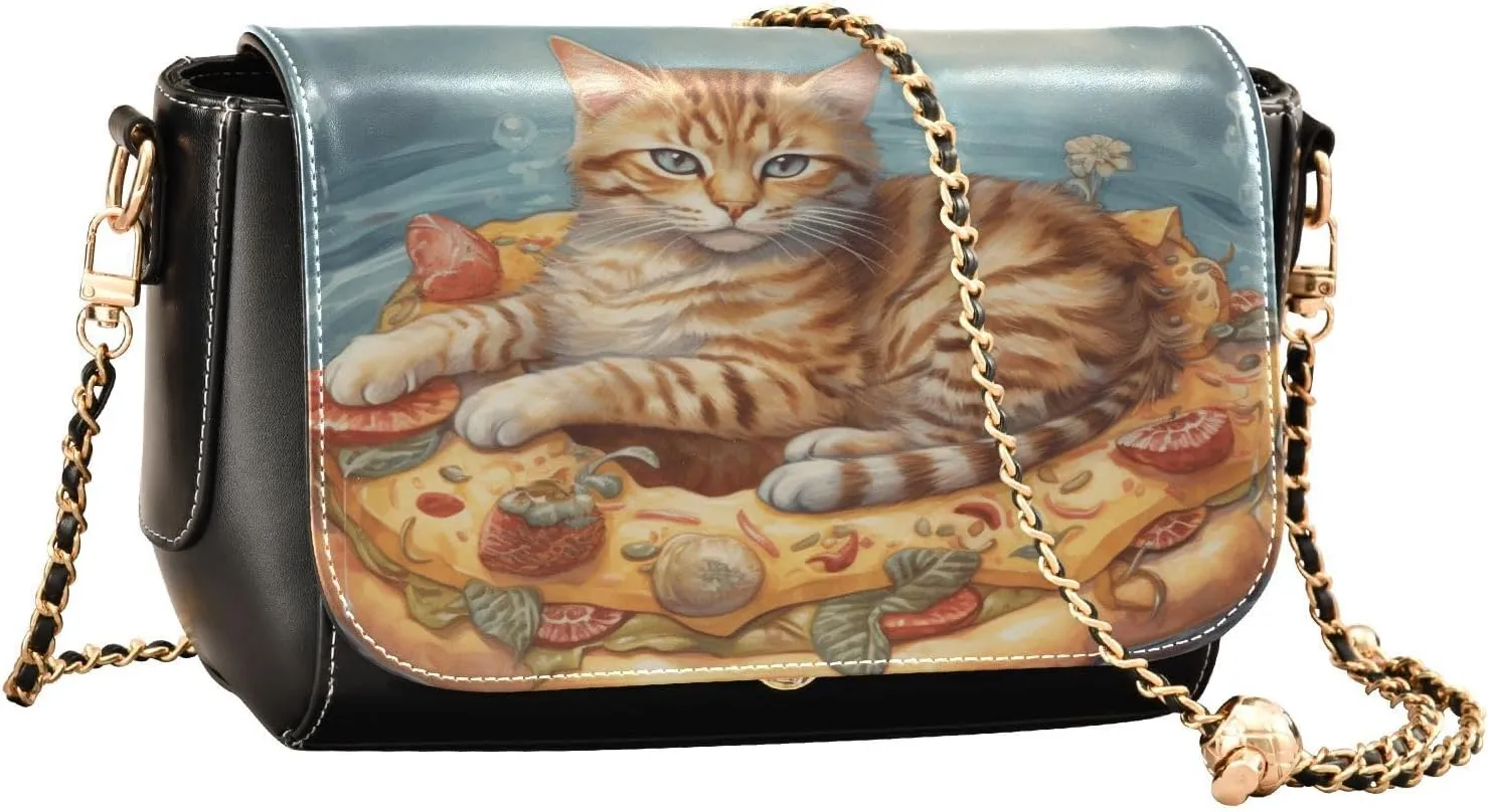 GAIGEO A Watercolor Purple Tulip Vase Leather Women Crossbody Bag, Womens Crossbody Purse with Flap, Shoulder Bag for Women