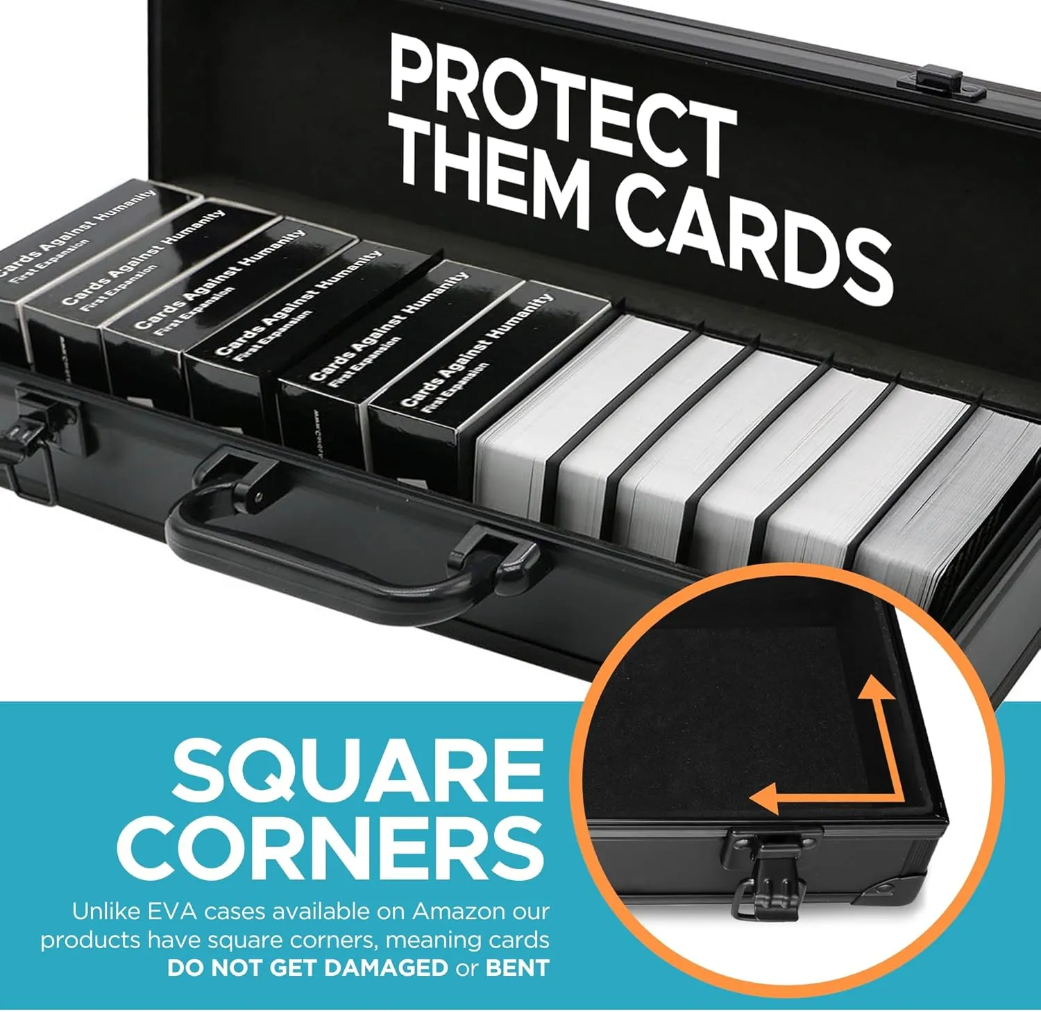 Game Card Storage Case (Long Edition) | Case Is Compatible With Magic The Gathering, Yugioh, and Other TCG Etc (Game Not Included) | Includes 8 Dividers | Fits up to 1400 Loose Unsleeved Cards