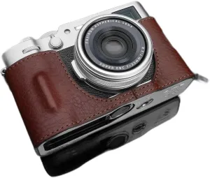 Gariz HG-X100VIBR Genuine Leather Half Case for Fujifilm X-100VI Fuji X100VI, Brown