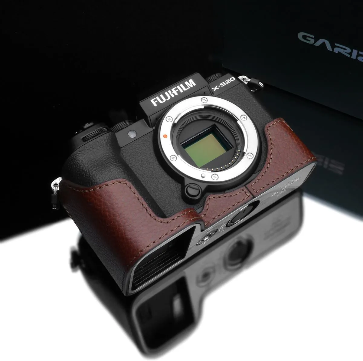 Gariz XS-CHXS20BR Genuine Leather Half Case for Fujifilm X-S20 Fuji XS20, Brown