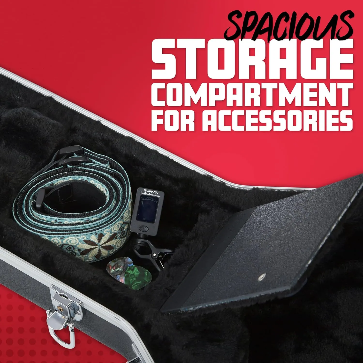 Gator Cases Deluxe ABS Molded Case for Acoustic Guitars; Fits Ovation Style Deep Contour Acoustic Guitars (GC-DEEP BOWL)