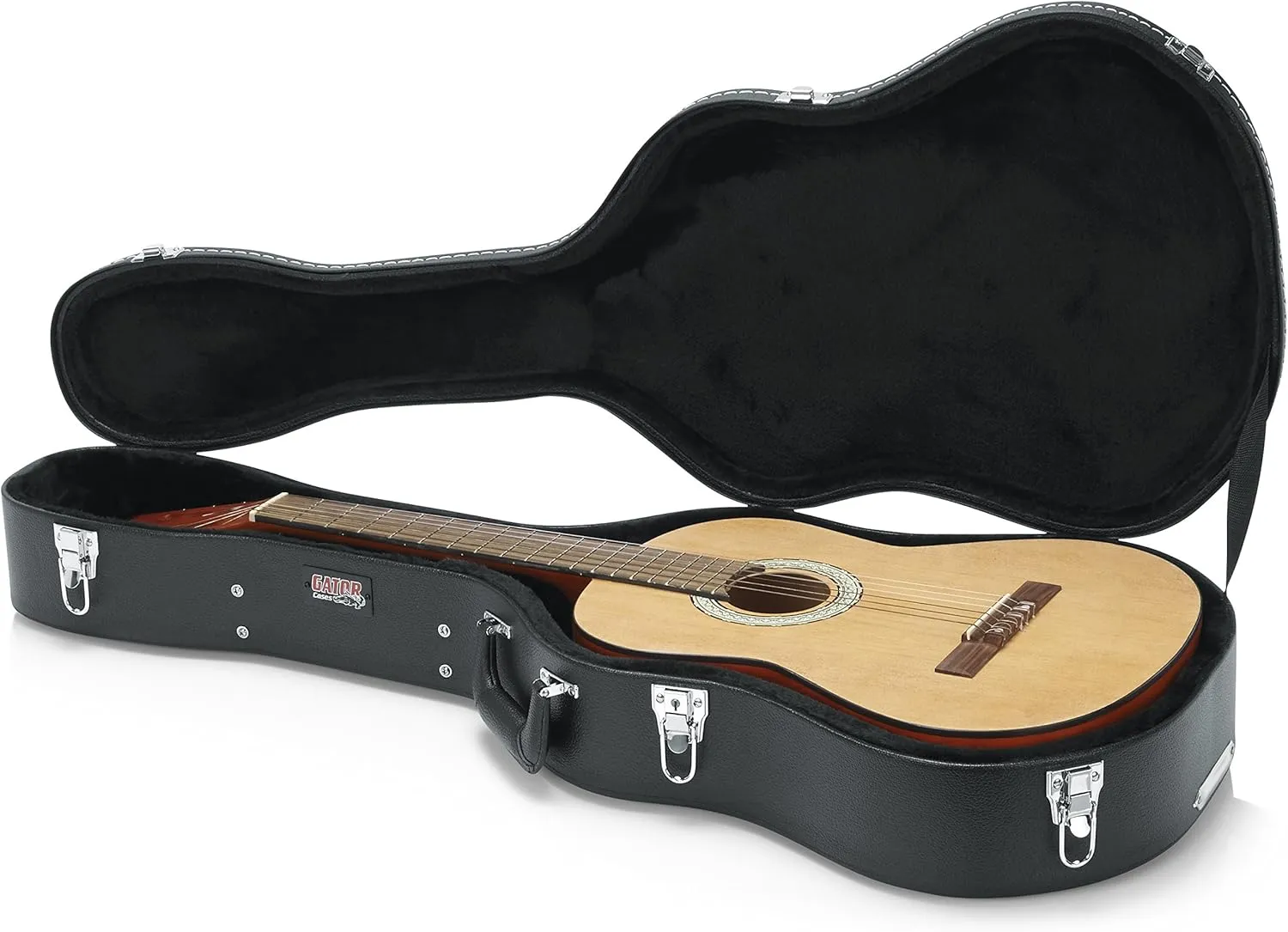 Gator Cases Deluxe Wood Case for Classical Guitars, Fits Standard Student Style Nylon Guitars (GW-CLASSIC)