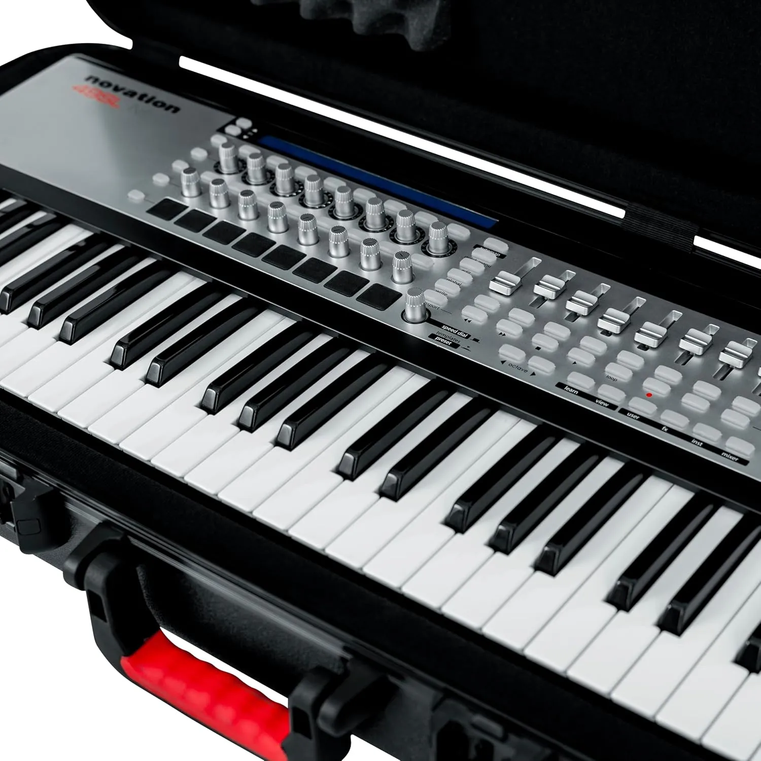 Gator Cases Frequent Flyer's Series Molded Flight Case for 49-Note Keyboards with TSA Approved Locking Latches and Recessed Wheels, (GTSA-KEY49)