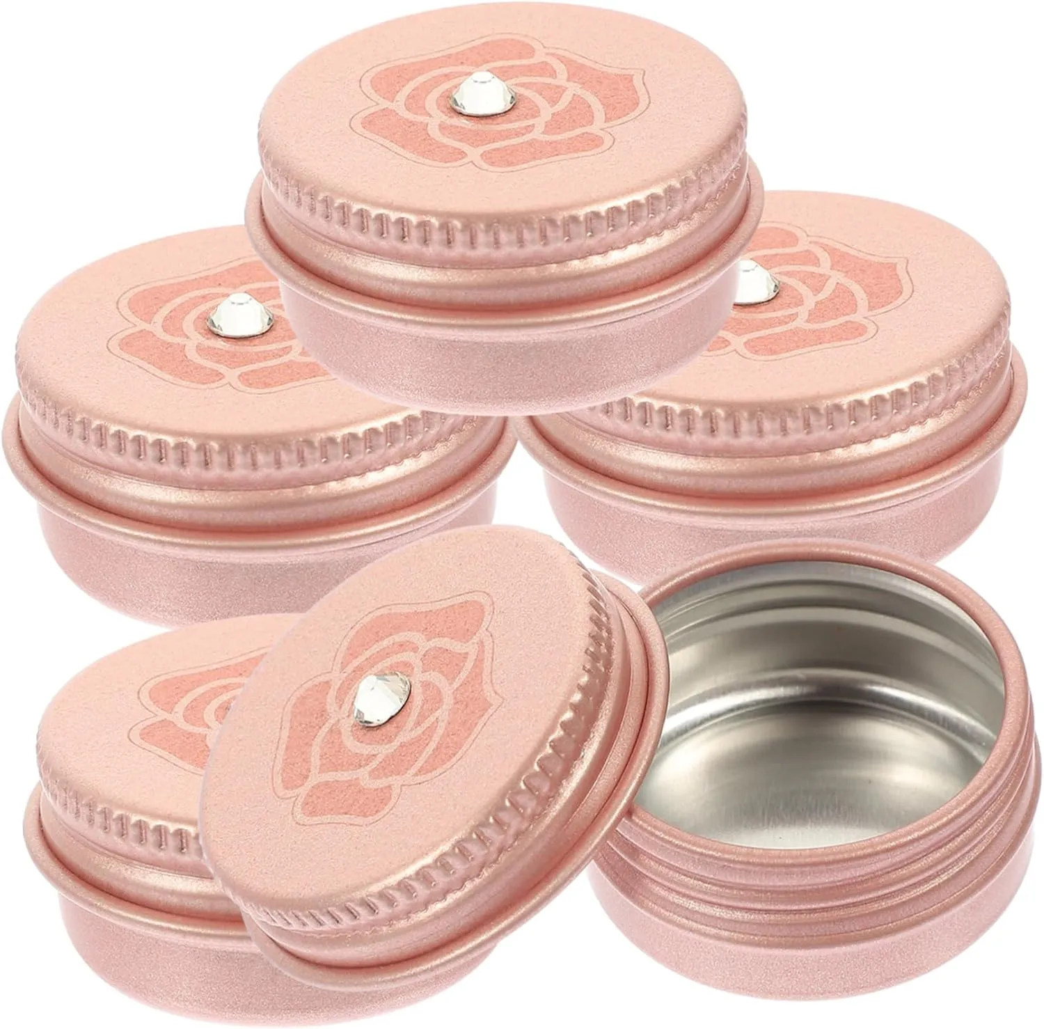 Gatuida 5Pcs Tins Multi Function Screw Top Containers for Creams Household Accessories Travel Friendly Cosmetic Jars