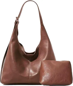 Geelyda Leather Tote Bag, Hobo Bag Purses for Women Shoulder Bag College Tote Hobo Bags Soft Vegan Crossbody Underarm Handbag