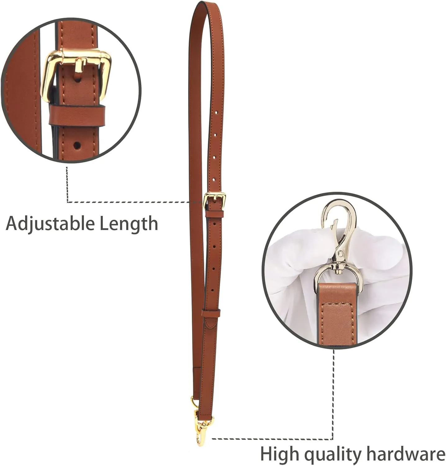 GOXTECH Genuine Leather Purse Strap Replacement Crossbody Handbag Long Adjustable