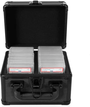 Graded Card Case - Aluminum Alloy Graded Card Storage Box Compatible with 40 Card Slabs, Sports Trading Card Case Fits PSA, CSG, BGS and Top Loaders