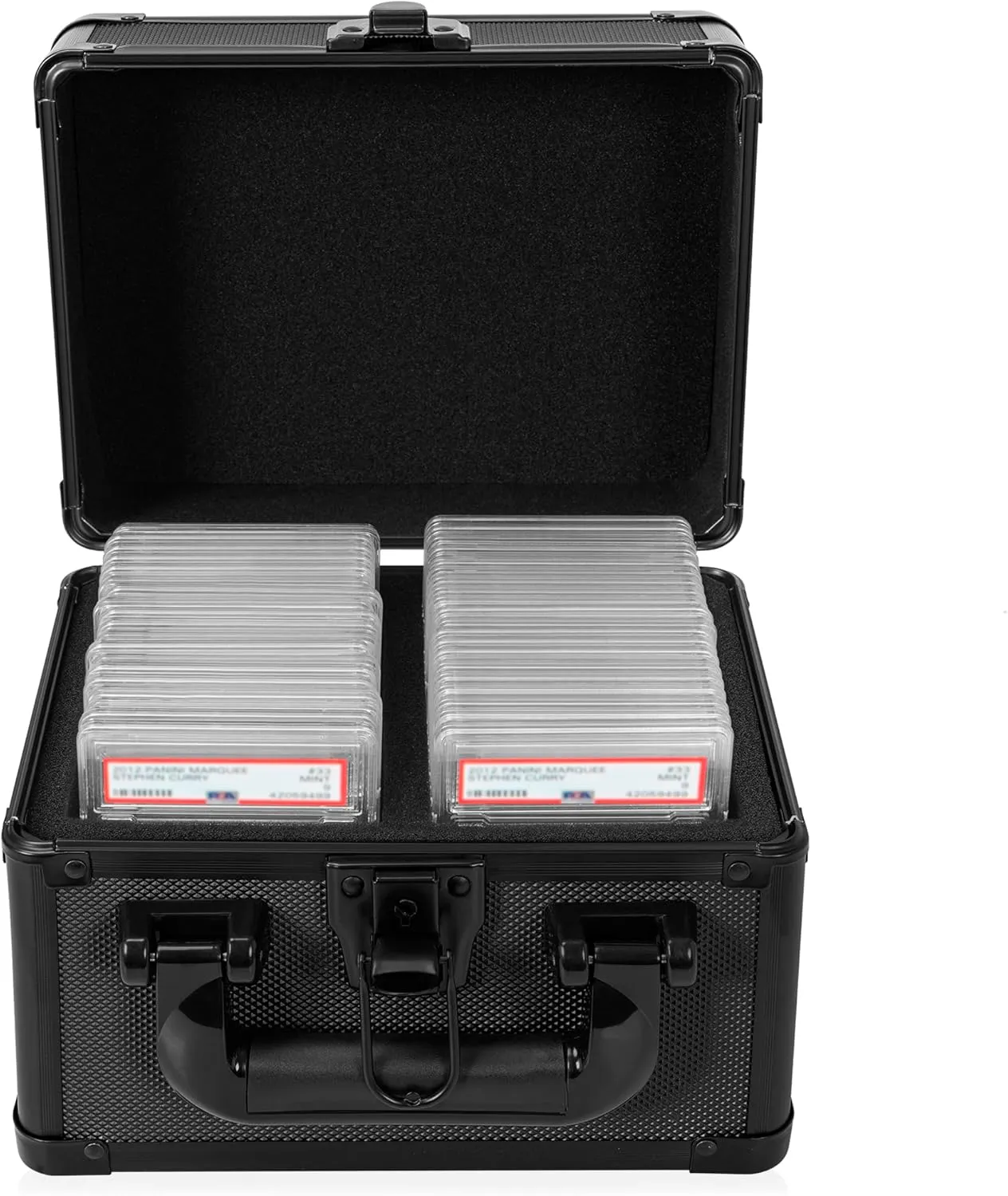 Graded Card Case - Aluminum Alloy Graded Card Storage Box Compatible with 40 Card Slabs, Sports Trading Card Case Fits PSA, CSG, BGS and Top Loaders