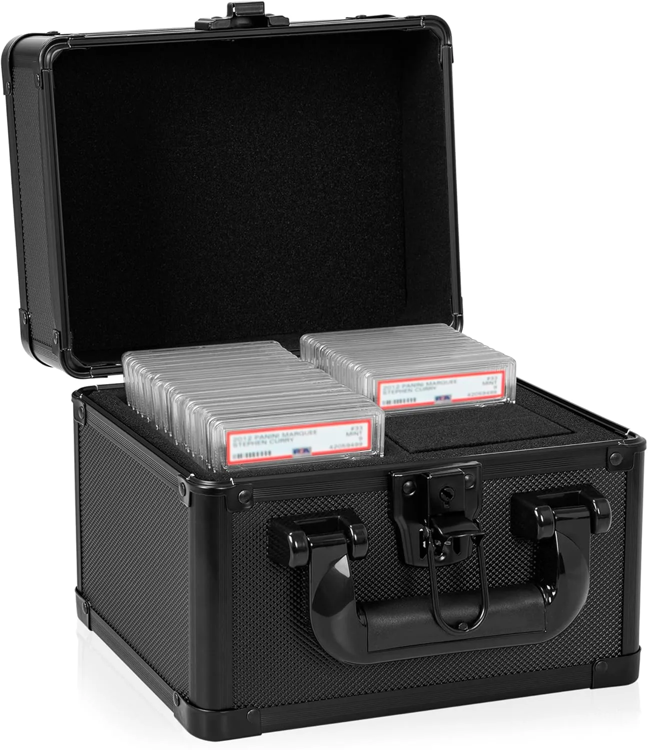 Graded Card Case - Aluminum Alloy Graded Card Storage Box Compatible with 40 Card Slabs - the Sports Trading Card Case Fits PSA, CSG, BGS and Top Loaders