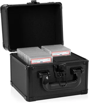 Graded Card Case - Aluminum Alloy Graded Card Storage Box Compatible with 40 Card Slabs - the Sports Trading Card Case Fits PSA, CSG, BGS and Top Loaders