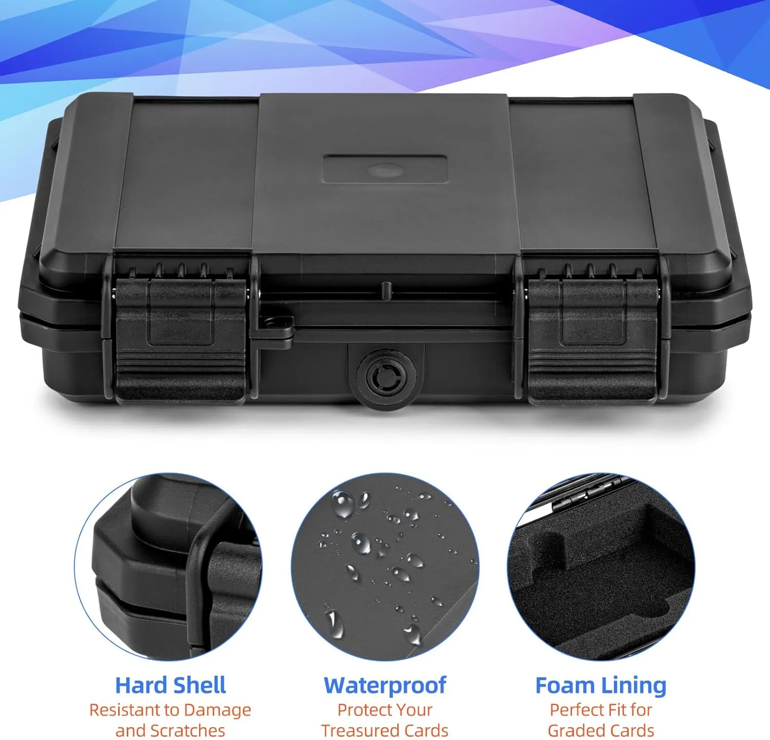 Graded Card Case, Trading Card Storage Box, Top Loader Storage Cases with Padlock Hole, Hard Cards Boxes for Sports Cards Hold up to 3 PSA