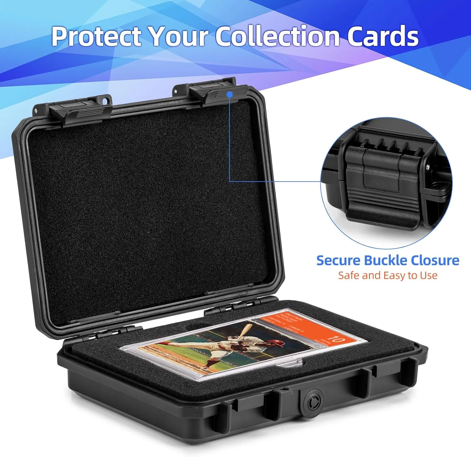 Graded Card Case, Trading Card Storage Box, Top Loader Storage Cases with Padlock Hole, Hard Cards Boxes for Sports Cards Hold up to 3 PSA